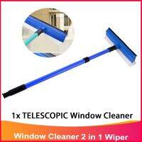 ♠◆☂ Window Cleaner 2 in 1 Wiper Spring joints Adjustable Cleaning Long Handle Sponge Brush Water-absorbing Decontamination Squeegee