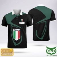 （all in stock）  2023 NEW -Custom Name Italia Nation Love Flag Black Polo Shirt jersey(FREE NAME LOGO CUSTOM)