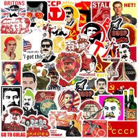 50ชิ้นสติกเกอร์ Soviet Stalin USSR CCCP กันน้ำพีวีซีสเก็ตบอร์ดกีตาร์โทรศัพท์รถจักรยานยนต์แล็ปท็อปกระเป๋าของขวัญสติ๊กเกอร์ติดผนังและป้าย