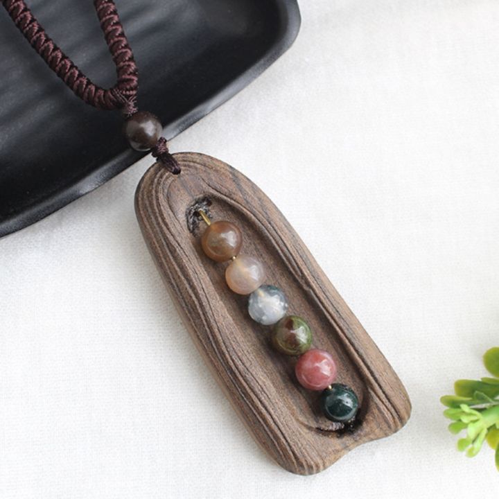 yf-new-handmade-sandalwood-natural-stone-pendant-necklace-long-sweater-chain-n600