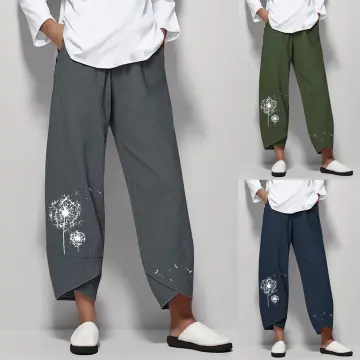 Ladies Multi Pocket Cargo Casual Pants Elastic Waist Corset Rope