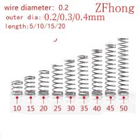 20pcs/lot 0.2*2/3/4*5/10/15/20/25/30/35/40/45/50mm  0.2mm Stainless Steel  Micro Small Compression spring Electrical Connectors