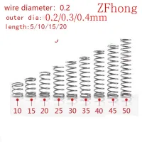 20pcs/lot 0.2*2/3/4*5/10/15/20/25/30/35/40/45/50mm  0.2mm Stainless Steel  Micro Small Compression spring Traps  Drains