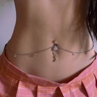 【YF】 Rhinestone Dangle Belly Chain Navel Piercing Jewelry Waist Beach