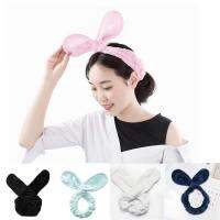 【CW】 Ears Hairbands Soft Coral Face Headband Makeup Shower Spa Fashion Elastic Hair Band