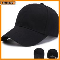 SHENGZU สีดำสีดำ ปรับได้ปรับได้ ปีกกว้างกว้าง หมวกกีฬา หมวกสำหรับฤดูร้อน หมวกยอดแหลม หมวกเบสบอลผ้าฝ้าย