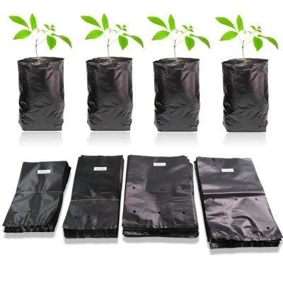กระเป๋าเด็กอ่อนพลาสติก PE 14ขนาดกระเป๋าปลูกต้นไม้สีดำดอกไม้สวนเพาะต้นกล้าปลูกผักกระถาง