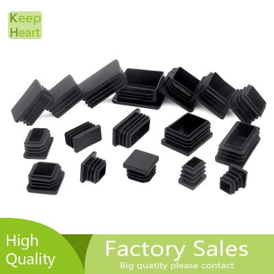 2/4/10pcs Square Plastic Black Blanking End Cap Tube Pipe Insert Plug Bung 10x10~100x100mm Pipe Fittings Accessories