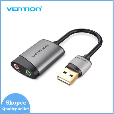 Vention External Sound Card 3.5 mm USB อะแดปเตอร์ไมโครโฟน USB