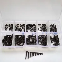 300pcs M2 Phillips Round Head Self Tapping Screw Bolt Assortment Kit Set Black