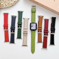 【Hot Sale】 The new car line simple leather strap is suitable for iwatch876543 generation versatile wrist men and women