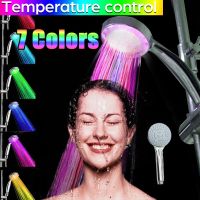 Shower Head LED Rainfall Shower Sprayer Automatically Color-Changing Temperature Sensor Water Saving Showerhead for Bathroom New Showerheads