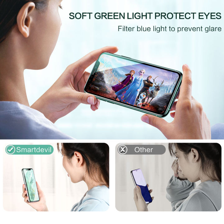 smartdevilฟิล์มกระจกiphone11-ฟิล์มป้องกันดวงตาแสงสีเขียวป้องกันแสงสีฟ้า100-iphone11promax-11pro-xr-x-xs-xs-maxฟิล์มกันรังสีถนอมสายตา