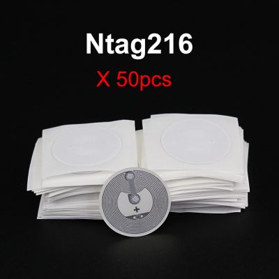 (50PCSLOT) Ntag216 NFC Stickers Protocol ISO14443A 13.56MHz Universal Label RFID Tag Compatible with NTAG215 for All NFC Phones