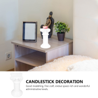 1Pc Stylish Resin Candlestick Roman Pillar Style Candleholder Home Ornament (White)