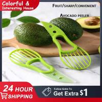 3 In 1 Avocado Slicer ผลไม้ Peeler เครื่องตัด Pulp Separator มีดพลาสติก Avocado Slicer Pulp Flesh Separator เครื่องมือห้องครัว