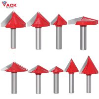 VACK 6 / 8mm Shank V Shape เครื่องตัดไม้ CNC Solid Carbide End Mill 3D Router Bits สําหรับเครื่องมือตัดมิลลิ่งงานไม้ 60R 90R 120R