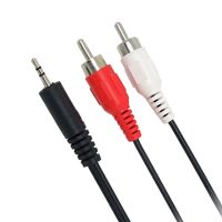 【CW】 3.9 ft 3.5mm Plug jack to Dual 2 RCA male Cable Stereo PC Audio Splitter Aux To Cables 1.2m