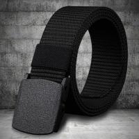 125cm Men Military Nylon Belt Adjustable Exquisite Buckle Men Lightweight All Match Waist Belt Outdoor Travel Tactical Waist  Floaties