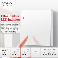 VOLLIA Ultra Rimless 13A Wall แผงเต้ารับ1/2/3/4 Gang 1/2ไฟฟ้าสวิทช์ที่ทันสมัยปิด/หลอดไฟ Universal 3/6 Pin ปลั๊ก Outlet กับ USB,20amp Power เครื่องทำน้ำอุ่นสวิทช์และซ็อกเก็ตสวิตช์หรี่สำหรับแสง Suis Lampu Rumah Moden