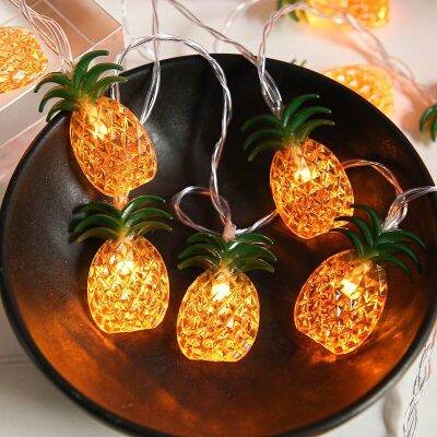 1.5m/2m Pineapple Shaped String Lights Summer Gathering Atmosphere Night Light Party Ornament Wedding Festival Indoor Outdoor Fairy Lights