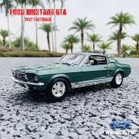 Maisto 1:18สีเขียวรถ1967ฟอร์ดรุ่น Mustang GT หล่อโลหะผสมแบบจำลองรถยนต์คลาสสิกโมเดลรถย้อนยุคของขวัญของสะสม Hiasan Mobil