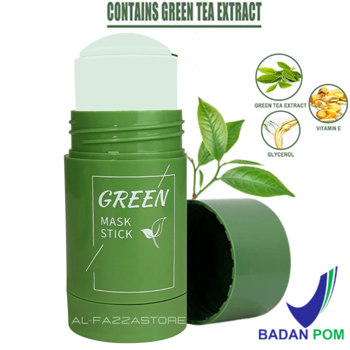 Green Mask Stick MEIDIAN green tea/ Masker wajah mengangkat sel kulit mati danmerapatkan pori