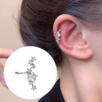 No Piercing Ear Cuff Satr Earrings for Women 1PC Silver Color Crystal Earclip Orbital Non Pierced Earing Fashion Jewelry EF070