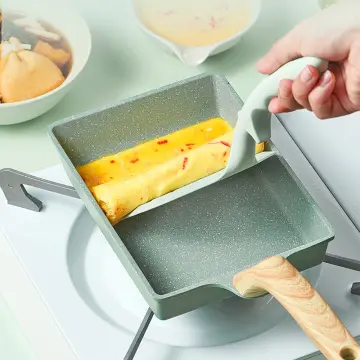 Tamagoyaki Pan Japanese Omelette Pan, Non-Stick Coating Square Egg Pan to Make Omelets or Crepes (Pink)