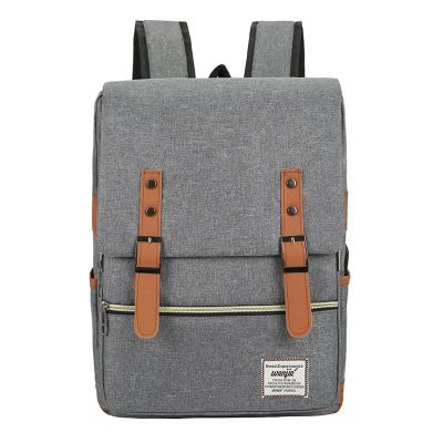 2021Vintage Solid Laptop Backpack Men Retro College School Bags Oxford Cloth Fashion Backpacks Leisure Notebook Designer Bag For Men