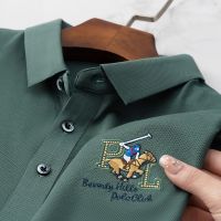 【CC】♘  KUBRO Mens Cotton Embroidered Polo Shirt 2023 High-end Business Lapel Short Sleeve T-shirt Top