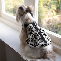 Spring And Summer New Dog Dress  Print Skirt Printed DressPet Clothes Cat Dog Clothing Teddy Bear Coat Dog Dresses