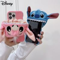 ✺■ Disney Stitch Angel LinaBell Phone Case For iPhone 14 13 12 11 Pro MAX Fall Prevention Plush Three-dimensional Protective Cover