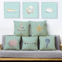 Nordic Style Sea Beach Starfish Conch Shell Square Cushion Cover Throw Pillow Case Living Room Great Gift for Friend Pillowcase