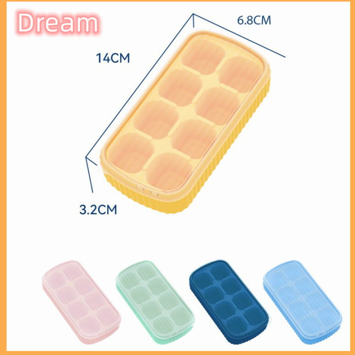 dream-8กริดแม่พิมพ์ก้อนน้ำแข็งซิลิโคน-diy-พร้อมฝาแม่พิมพ์ครัวเครื่องมือน้ำแข็ง