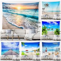 【CW】⊕✟♤  Beach Tapestry Wall Hanging Room Besch Landscape Bedroom Background Large Fabric