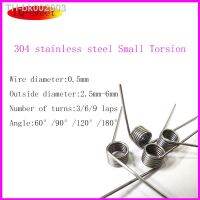 ✤ 304 stainless steel Small Torsion Spring Hairpin Spring 180/120/90/60 Degree Torsion Spring Wire Diameter 0.5mm 5PCS