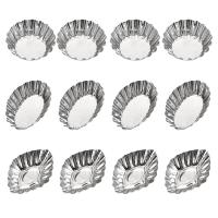 12pcs Stainless Steel Egg Tart Molds Non-Stick Cupcake Mini Pie Mould Reusable Muffin Baking Cup Tartlets Pans Bakeware