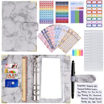 6-Ring Notebook Binder,with 12Clear Color Zipper Pockets for Organizing Documents,Budget Sorter for Storing Cards Photos