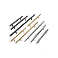 ℡✻♟ Modern Brushed Black Gold Straight Cupboard Handles Knobs Stainless Steel Brushed Black Gold Kitchen Door Handles for Furniture