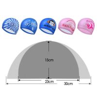 【CW】 Hot Cartoon Printed size Ears Pleated Elastic Turban Pool Bathing Hats Hair Kids CapTH