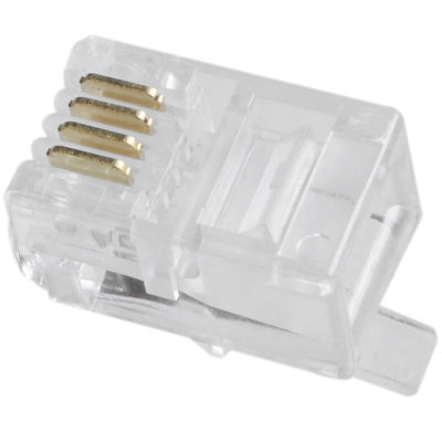 Clear plastic 30 pcs 4P4C connector RJ9 phone adapter