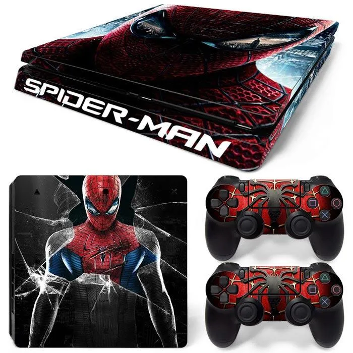 Marvel SpiderMan Skin Sticker Protective Film for PlayStation4 Slim PS4  PS4Slim Console Controller Accessories GamePad Cover 