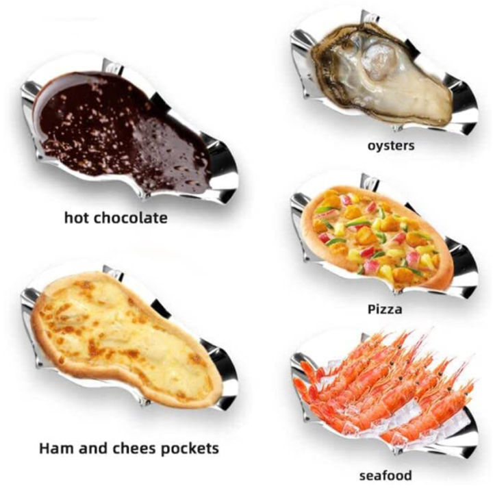 10ชิ้นเปลือกหอยนางรม-สแตนเลสโลหะใช้ซํ้าได้จานอบขนมหอยนางรม-กระทะย่างหอยนางรมขนาดใหญ่จานอบขนมสำหรับทำหอยนางรม-หอยอบ-หอยเชลล์-อาหารทะเลทุกชนิด