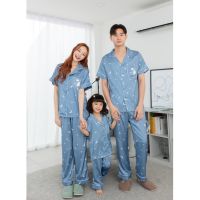 ชุดนอน Muslin pajamas  ชุดนอนผ้า ซาติน Silk Satin  ผ้านุ่มลื่น ละมุนผิว (รุ่น T10,Y79,M5,M2)