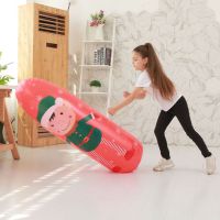 Inflatable Thickened Tumbler Punching Boxing Bag for Kids Fitness Puzzle Cartoon Pattern Standing Power Bag Toys