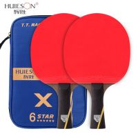 ：&amp;gt;?": 2 Pcs Huieson Six Star Table Tennis Rackets 5 Layer Wood 2 Layer Carbon Blade Double Pimple In Ruer Ping Pong Bat Paddle Tenis