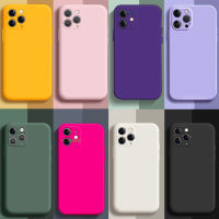 สีลูกอมซิลิโคนรูปสี่เหลี่ยมเคสโทรศัพท์สำหรับ IPhone 14 11 12 13 Pro Max 14 Plus Mini XS XR Max 7 8 SE 2020 X Plus เคสขนาดพอดีนิ่ม