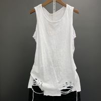 Cotton Solid Women Tank Tops 2021 Summer New T-Shirts O-neck Hole Loose Casual All Match Female Pulls Tops Tees