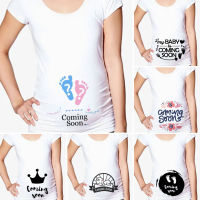 My Baby Is Coming Soon  T Shirt Girl Maternity Summer Short Sleeve Print Pregnancy Announcement Shirt New Mom Clothes